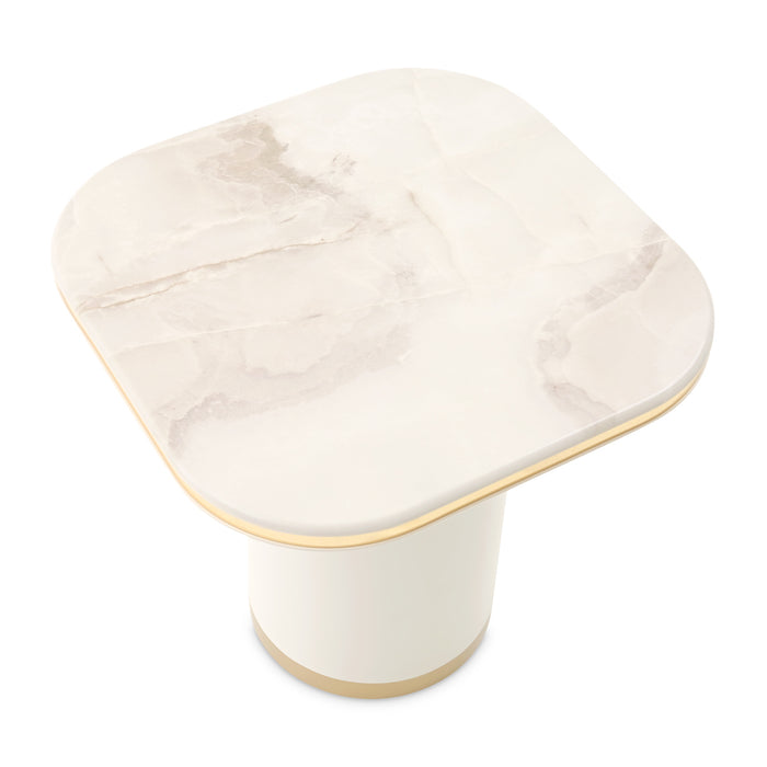 AICO Furniture - Gineverra End Table in Ivory/Gold - LFR-GNVA202-839 - GreatFurnitureDeal