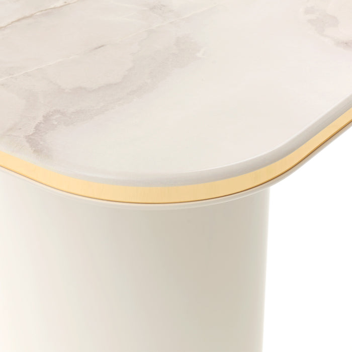 AICO Furniture - Gineverra End Table in Ivory/Gold - LFR-GNVA202-839 - GreatFurnitureDeal
