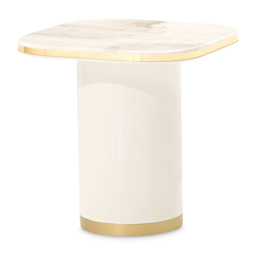 AICO Furniture - Gineverra End Table in Ivory/Gold - LFR-GNVA202-839 - GreatFurnitureDeal