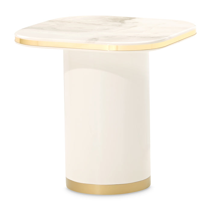 AICO Furniture - Gineverra End Table in Ivory/Gold - LFR-GNVA202-839 - GreatFurnitureDeal