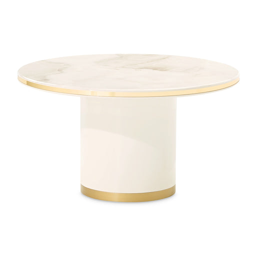 AICO Furniture - Gineverra Round Cocktail Table in Ivory/Gold - LFR-GNVA204-839 - GreatFurnitureDeal