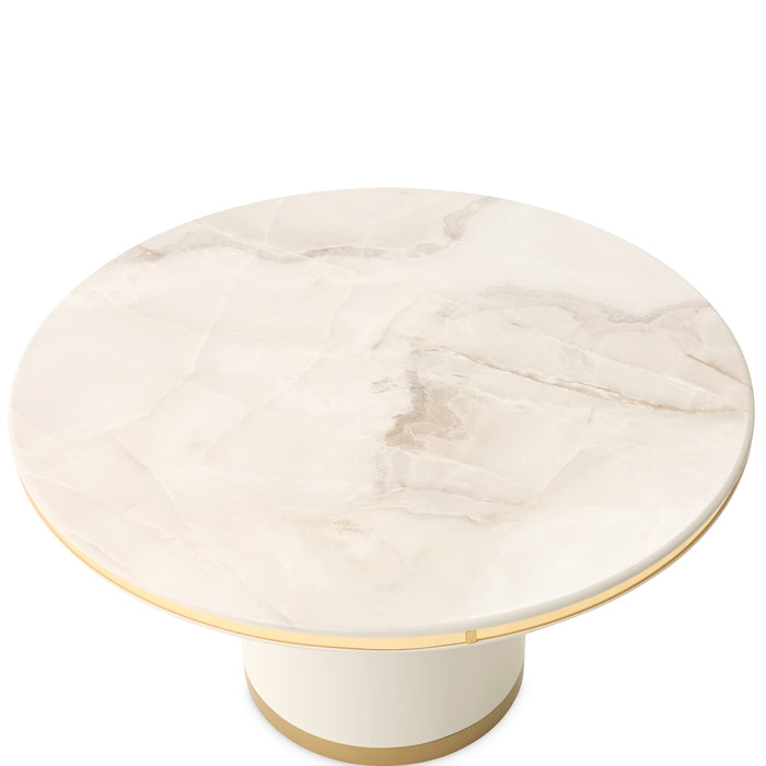 AICO Furniture - Gineverra Round Cocktail Table in Ivory/Gold - LFR-GNVA204-839 - GreatFurnitureDeal