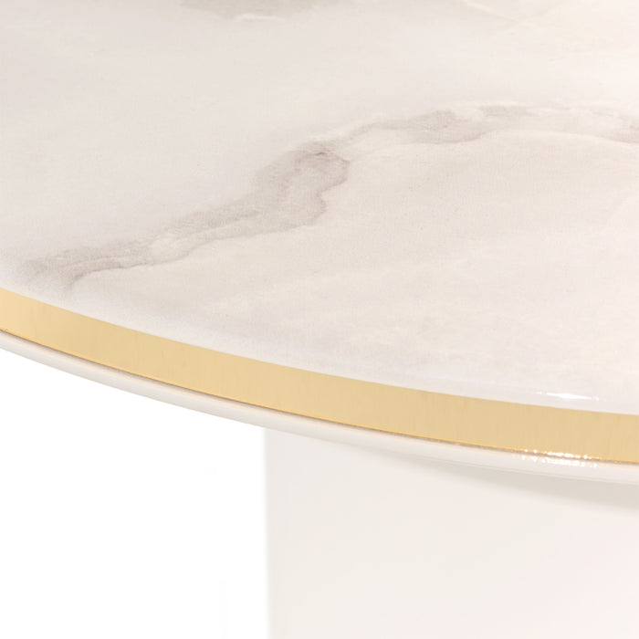AICO Furniture - Gineverra Round Cocktail Table in Ivory/Gold - LFR-GNVA204-839 - GreatFurnitureDeal