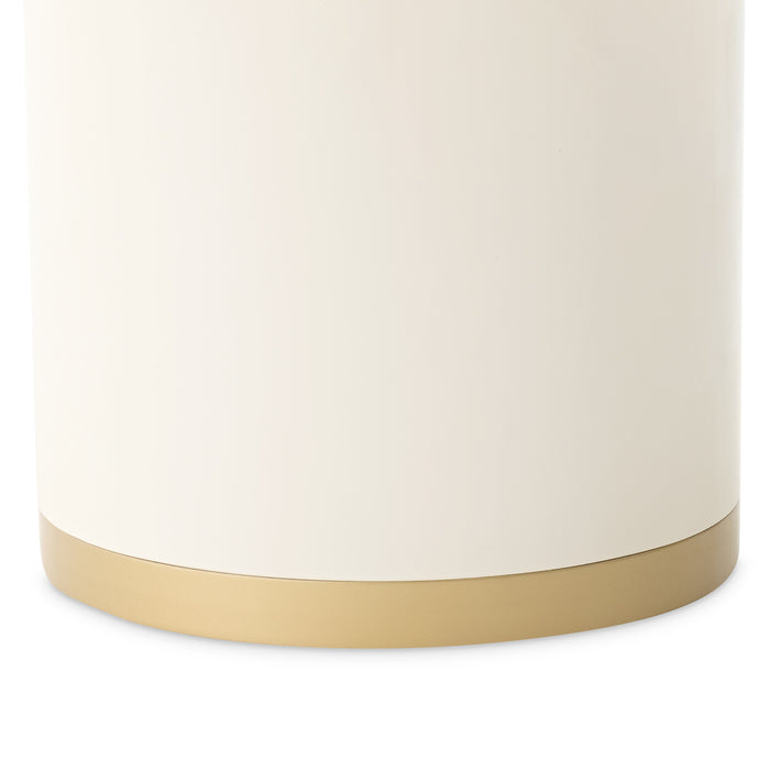 AICO Furniture - Gineverra Round Cocktail Table in Ivory/Gold - LFR-GNVA204-839 - GreatFurnitureDeal