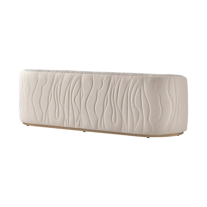 AICO Furniture - Gineverra 2 Piece Bouclé Sofa Set in Ivory/Gold - LFR-GNVA815-825-BSC-839 - GreatFurnitureDeal