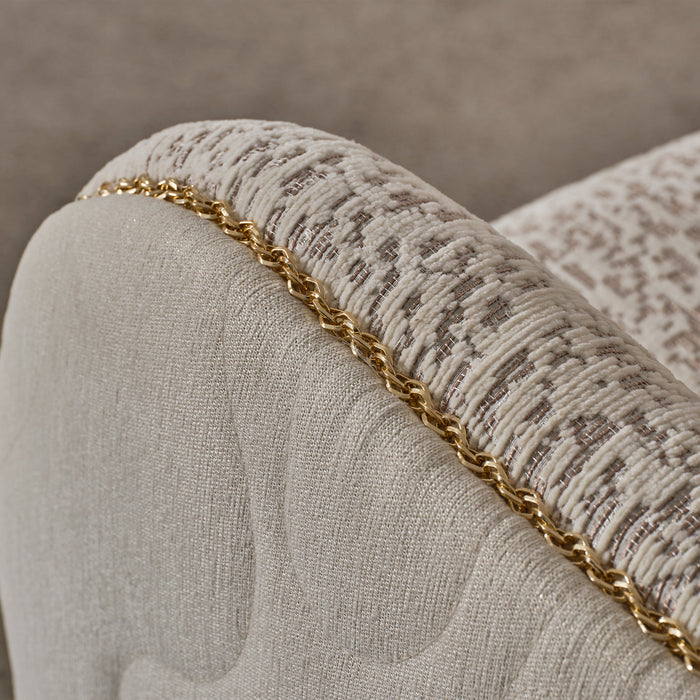 AICO Furniture - Gineverra Bouclé Sofa in Ivory/Gold - LFR-GNVA815-BSC-839 - GreatFurnitureDeal