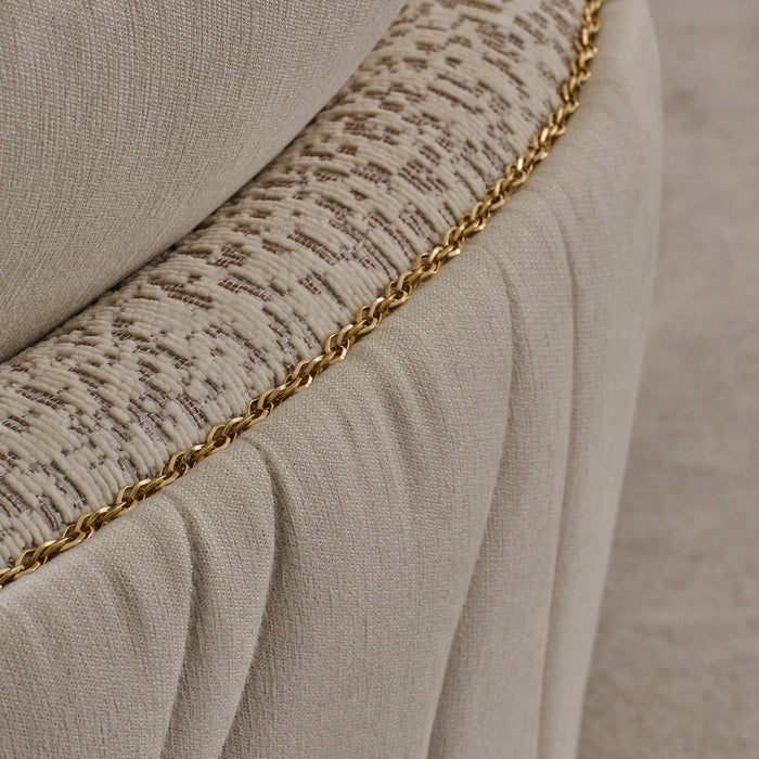 AICO Furniture - Gineverra 3 Piece Bouclé Living Room Set in Ivory/Gold - LFR-GNVA815-825-835-BSC-839 - GreatFurnitureDeal