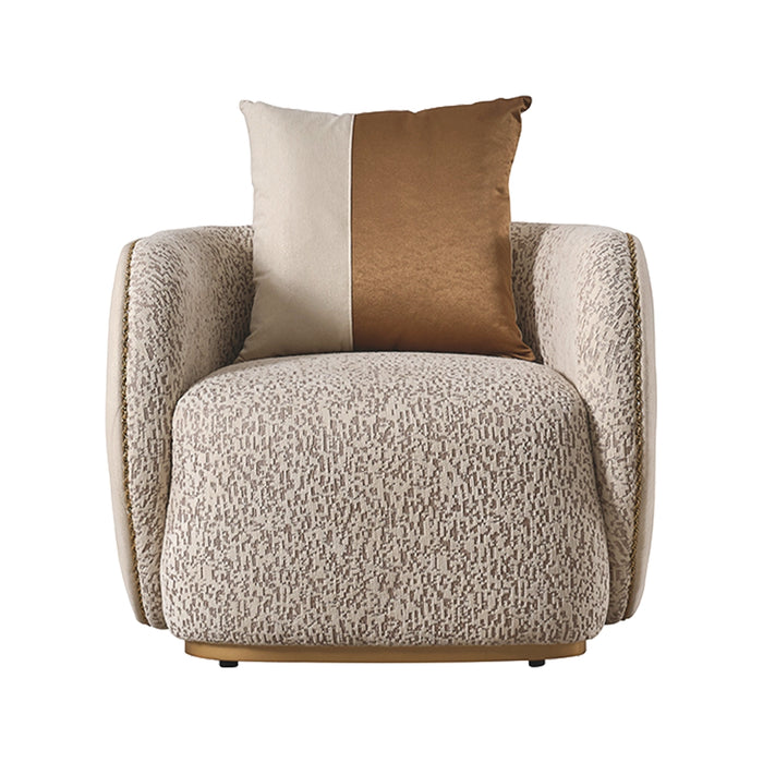 AICO Furniture - Gineverra 3 Piece Bouclé Living Room Set in Ivory/Gold - LFR-GNVA815-825-835-BSC-839 - GreatFurnitureDeal