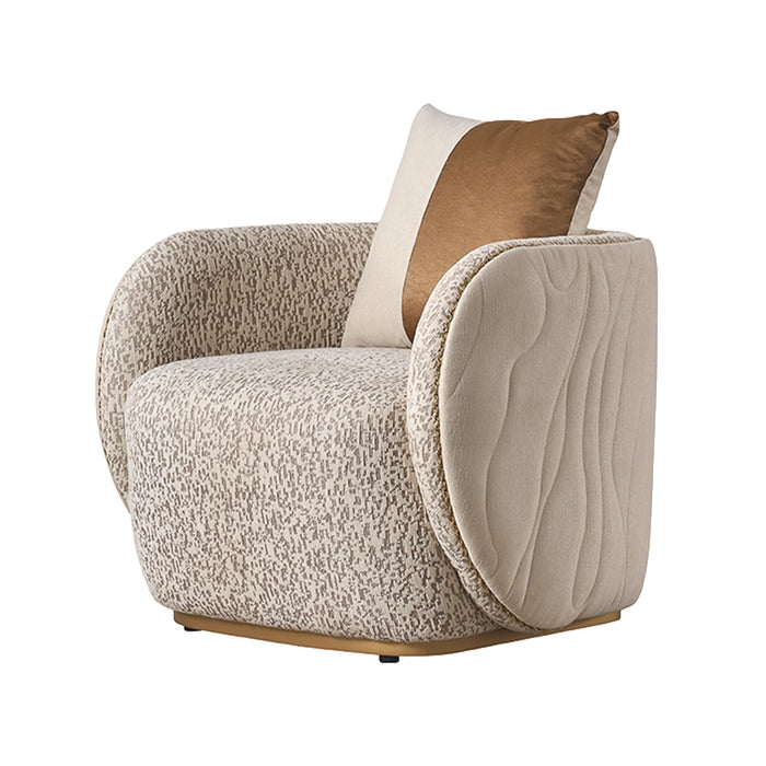 AICO Furniture - Gineverra 3 Piece Bouclé Living Room Set in Ivory/Gold - LFR-GNVA815-825-835-BSC-839 - GreatFurnitureDeal