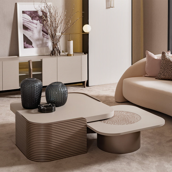 AICO Furniture - Mod Dream Short Cocktail Table in Rich Champagne - LFR-MDRM204-142 - GreatFurnitureDeal