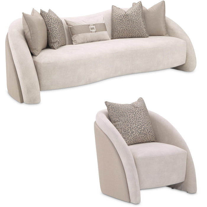 AICO Furniture - Mod Dream Sofa with Chair in Rich Champagne - LFR-MDRM815-835-DVE-142 - GreatFurnitureDeal