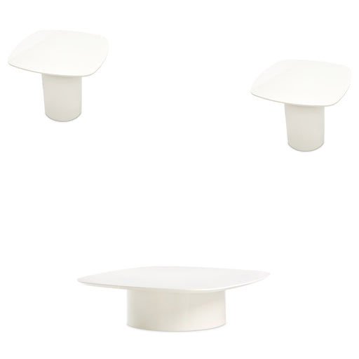 AICO Furniture - Le Montreaux 3 Piece Occasional Table Set in Cloud White - LFR-MTRX201K-202-108 - GreatFurnitureDeal
