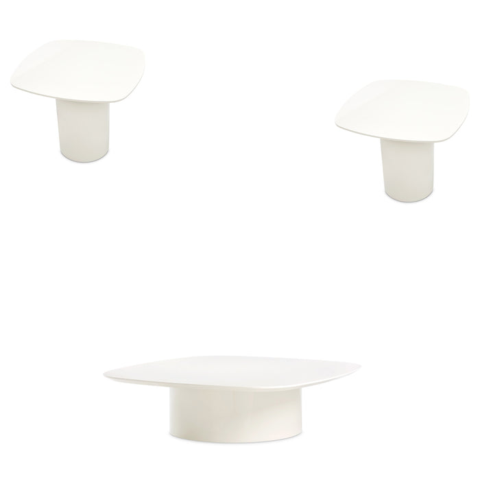 AICO Furniture - Le Montreaux 3 Piece Occasional Table Set in Cloud White - LFR-MTRX201K-202-108
