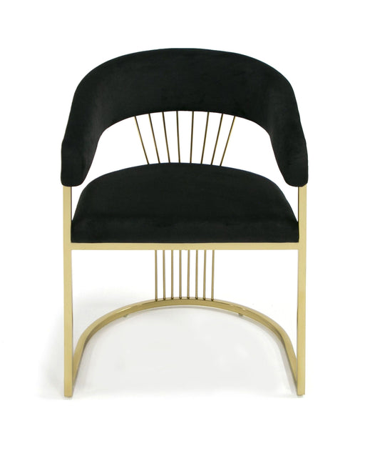 VIG Furniture - Modrest Linda Modern Black Velvet and Gold Dining Chair - VGZA-Y429-BLK-DC - GreatFurnitureDeal