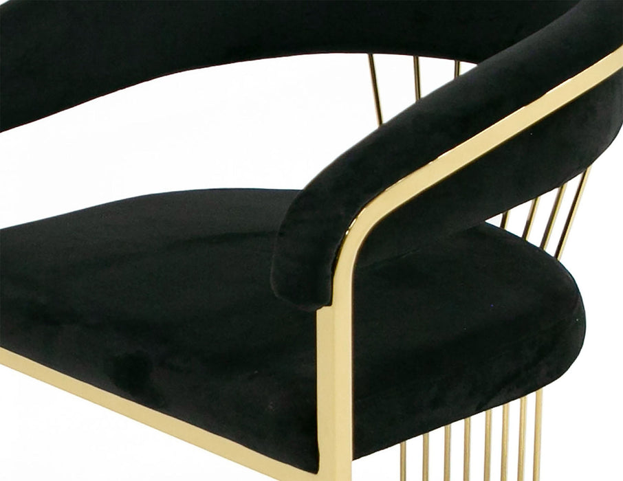 VIG Furniture - Modrest Linda Modern Black Velvet and Gold Dining Chair - VGZA-Y429-BLK-DC - GreatFurnitureDeal