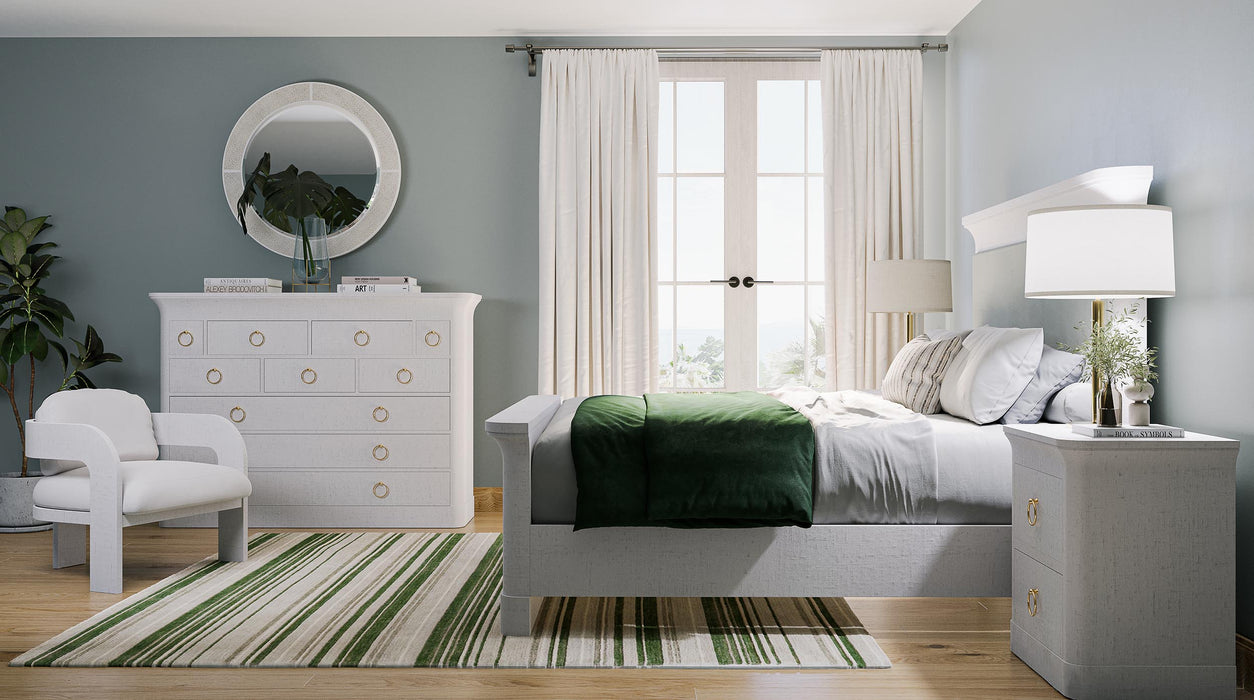 linen wrapped dresser Bramble - Claremont Large Linen Wrapped Dresser in Dove White