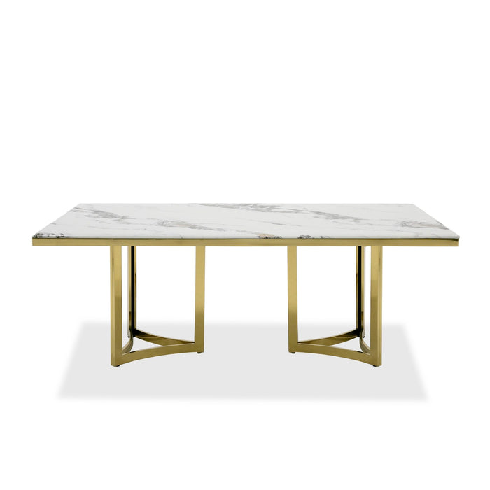 VIG Furniture - Modrest Loomis - White Marble & Gold Dining Table - VGZAT1301