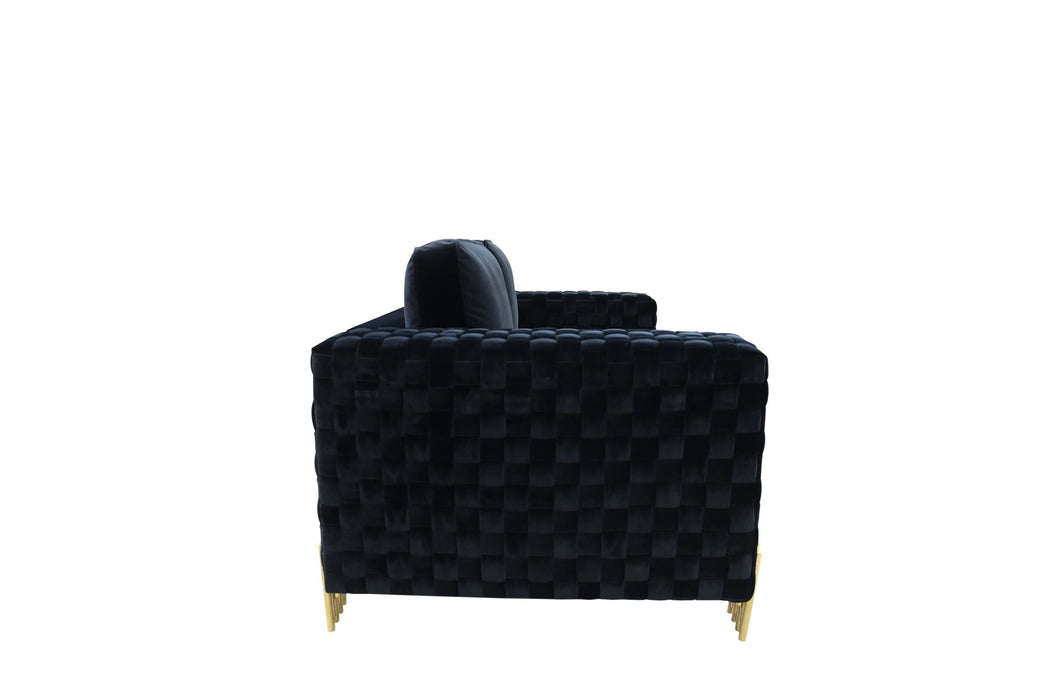 VIG Furniture - Divani Casa Lori Modern Velvet Glam Black & Gold Chair - VGYUHD-1936-BLK-CH