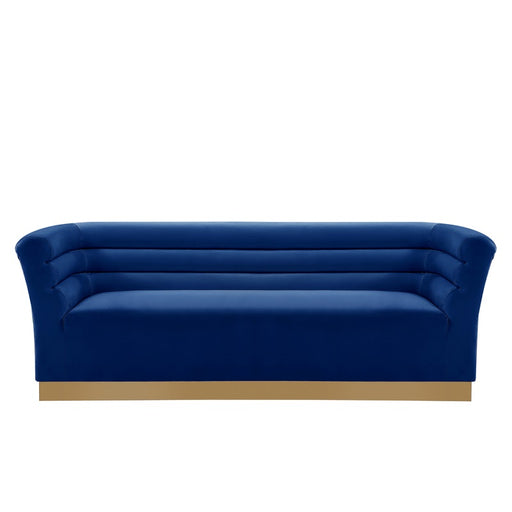 Mariano Furniture - LT859 Blue Velvet Sofa in Navy Blue - BM-LT859-BLUE - GreatFurnitureDeal