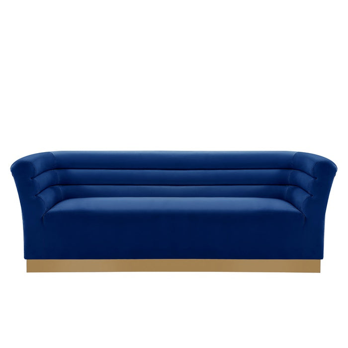 Mariano Furniture - LT859 Blue Velvet Sofa in Navy Blue - BM-LT859-BLUE - GreatFurnitureDeal