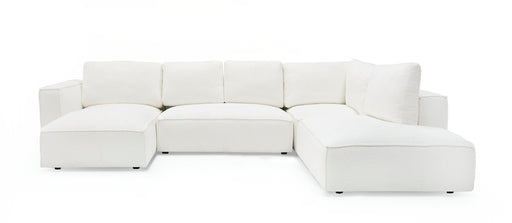 VIG Furniture - Divani Casa Lulu - Modern White Fabric Modular Sectional Sofa w/ Left Facing Chaise - VGSX-F22053-LAF-WHT - GreatFurnitureDeal