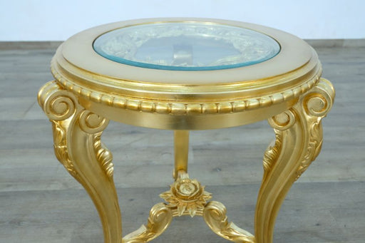 European Furniture - Luxor End Table in Gold Leaf - 68584-ET - GreatFurnitureDeal