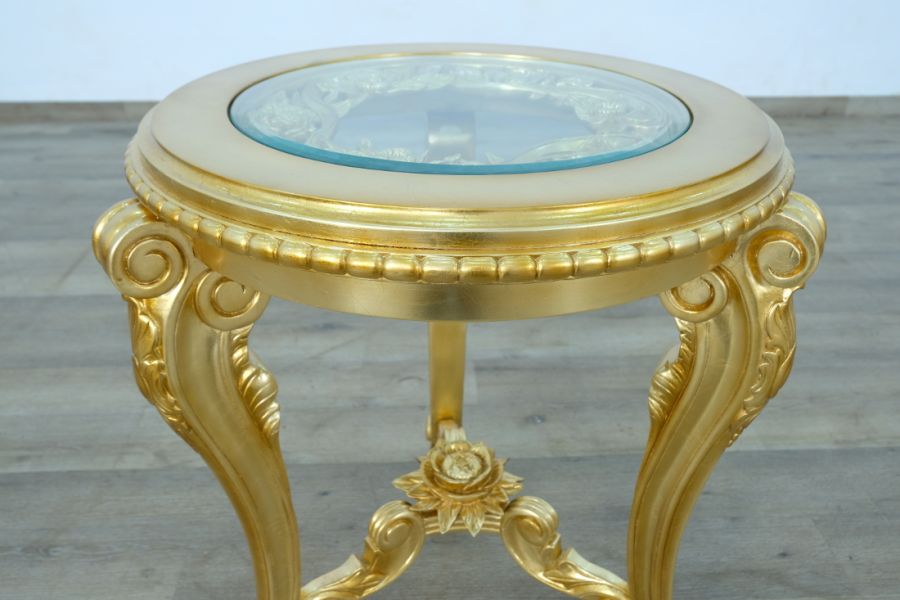 European Furniture - Luxor End Table in Gold Leaf - 68584-ET - GreatFurnitureDeal