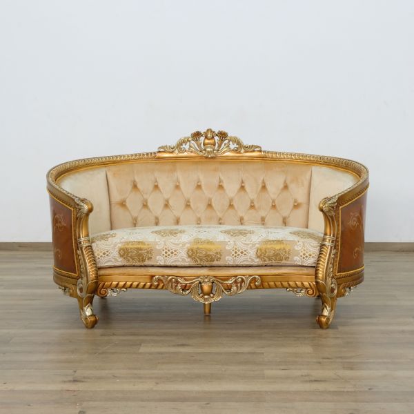 European Furniture - Luxor II Loveseat in Brown Gold - 68587-L - GreatFurnitureDeal