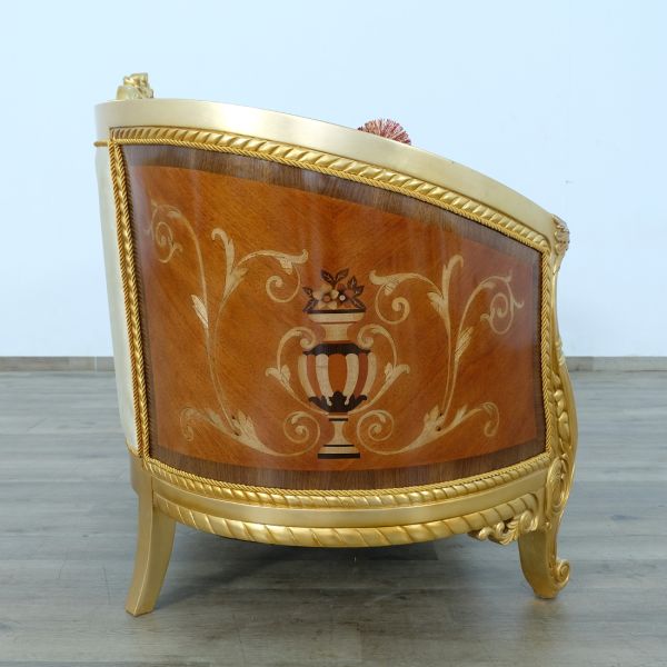 European Furniture - Luxor Loveseat in Gold Leaf - 68584-L - GreatFurnitureDeal