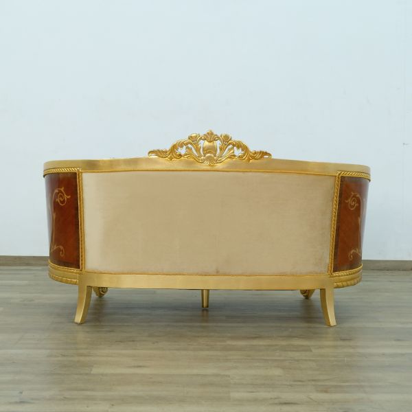 European Furniture - Luxor Loveseat in Gold Leaf - 68584-L - GreatFurnitureDeal