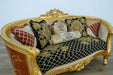 European Furniture - Luxor Loveseat in Gold Leaf Black - 68585-L - GreatFurnitureDeal