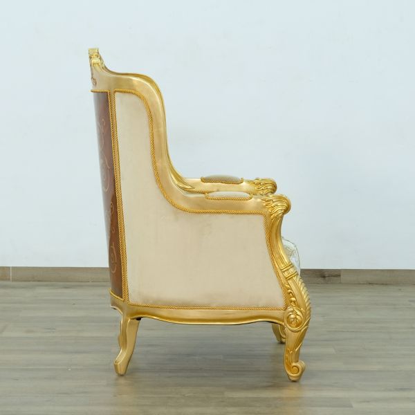 European Furniture - Luxor Chair in Gold Leaf - 68584-C - GreatFurnitureDeal