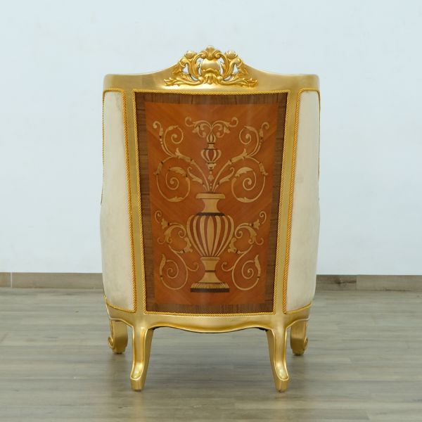 European Furniture - Luxor Chair in Gold Leaf - 68584-C - GreatFurnitureDeal