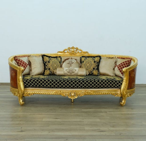 European Furniture - Luxor Sofa in Gold Leaf Black - 68585-S - GreatFurnitureDeal