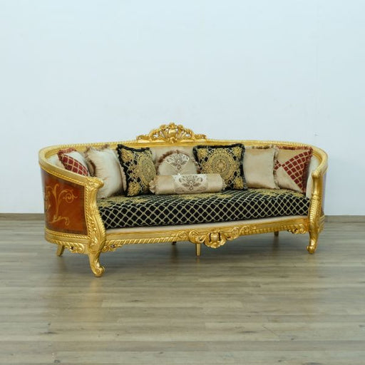 European Furniture - Luxor Sofa in Gold Leaf Black - 68585-S - GreatFurnitureDeal