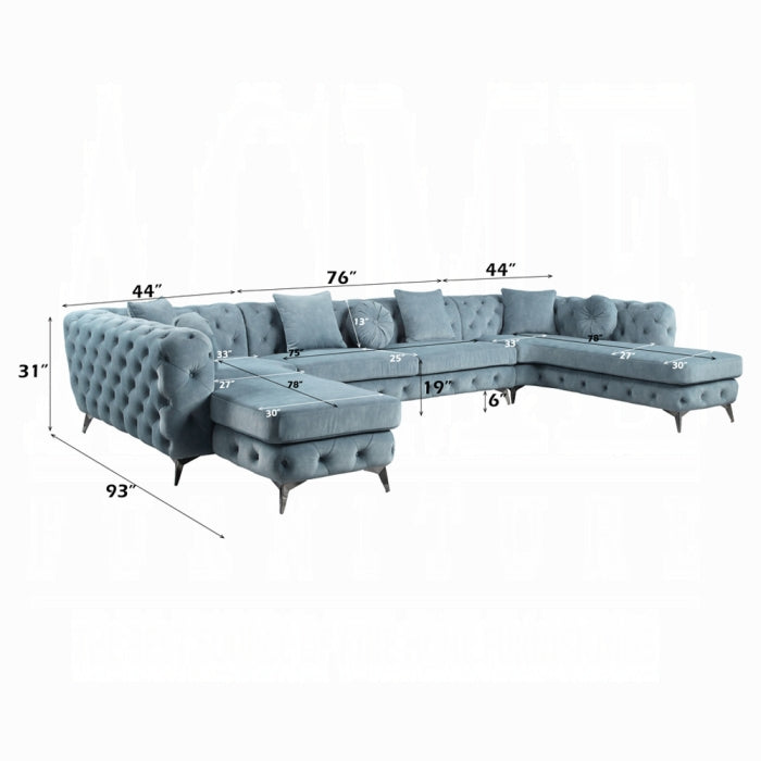 Acme Furniture - Zerah Sectional Sofa W/7 Pillows - LV01161 - GreatFurnitureDeal