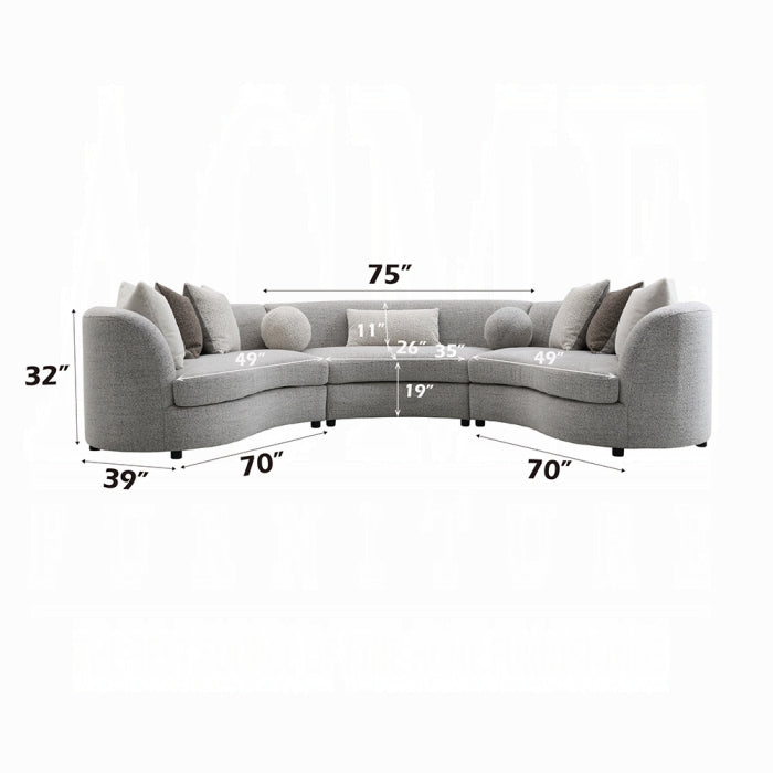 Acme Furniture - Ivria Sectional Sofa W/9 Pillows - LV02541 - GreatFurnitureDeal