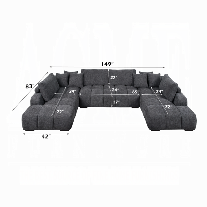 Acme Furniture - Chosen Sectional Sofa w/6 Pillows - LV02840 - GreatFurnitureDeal
