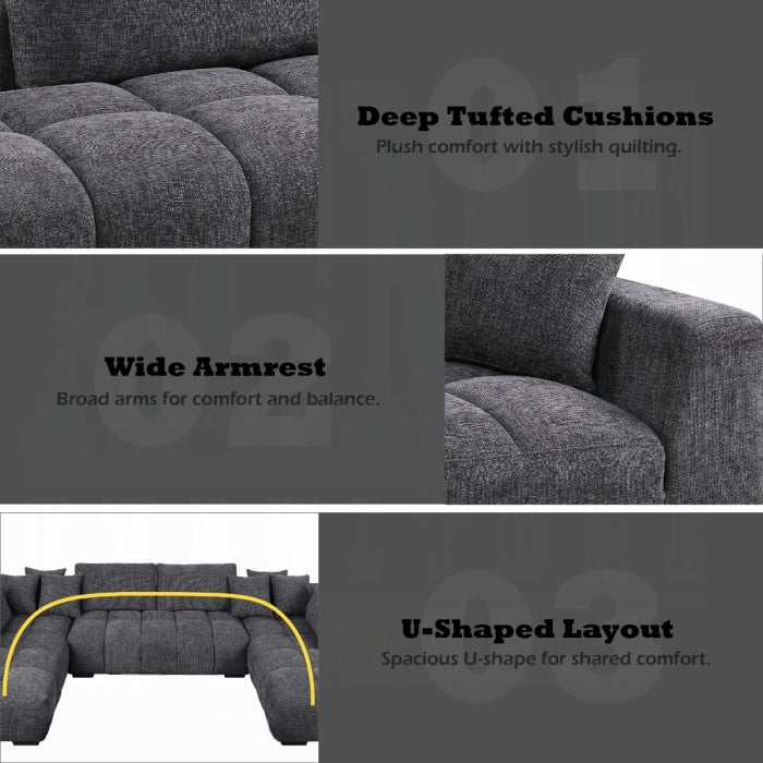 Acme Furniture - Chosen Sectional Sofa w/6 Pillows - LV02840 - GreatFurnitureDeal