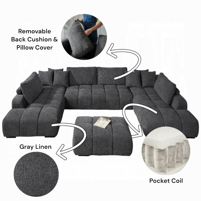Acme Furniture - Chosen Sectional Sofa w/6 Pillows - LV02840 - GreatFurnitureDeal