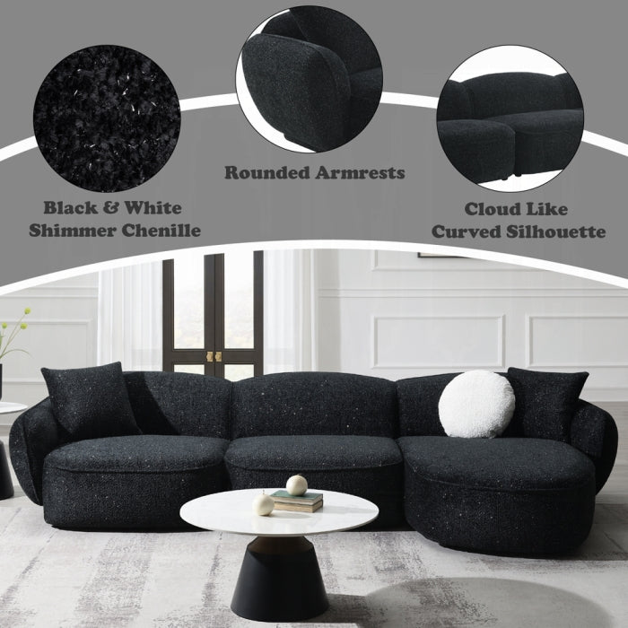 Acme Furniture - Lucifer Sectional Sofa w/3 Pillows - LV03525 - GreatFurnitureDeal