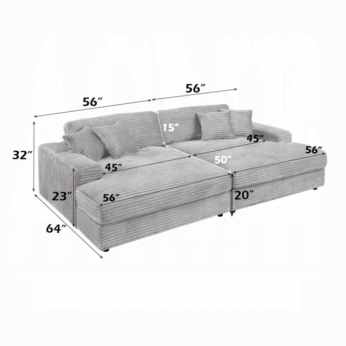 Acme Furniture - Hilde Sectional Sofa w/4 Pillows - LV03680 - GreatFurnitureDeal