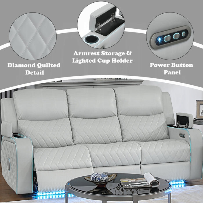 Acme Furniture - Elonzo Power Motion Sofa w/LED, Power Headrest & Speaker - LV05900 - GreatFurnitureDeal