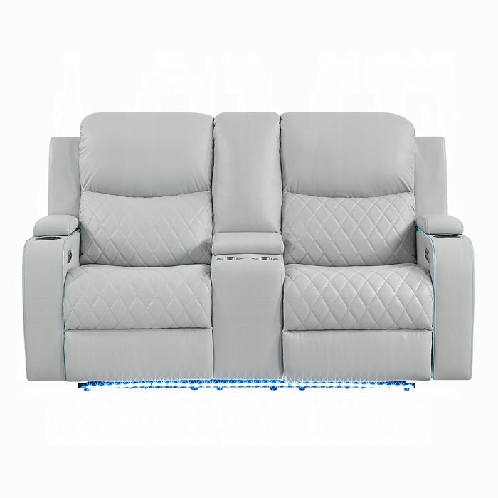 Acme Furniture - Elonzo Power Motion Loveseat w/Console, LED, Power Headrest & Speaker - LV05901 - GreatFurnitureDeal