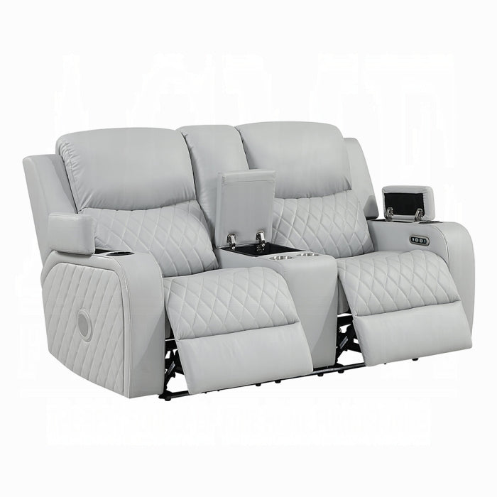 Acme Furniture - Elonzo Power Motion Loveseat w/Console, LED, Power Headrest & Speaker - LV05901 - GreatFurnitureDeal