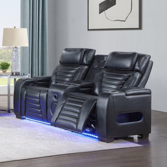 Acme Furniture - Ephron Power Motion Loveseat W/ Console, Power Headrests, LED & Speakers - LV06081 - GreatFurnitureDeal