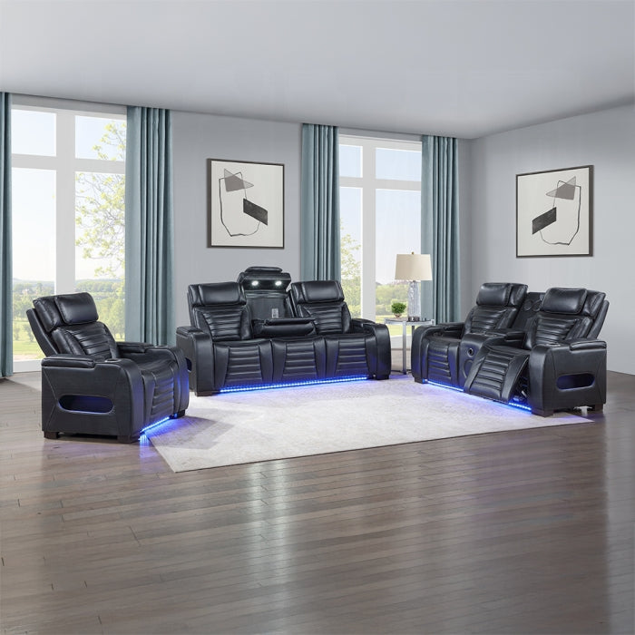 Acme Furniture - Ephron Power Motion Loveseat W/ Console, Power Headrests, LED & Speakers - LV06081 - GreatFurnitureDeal
