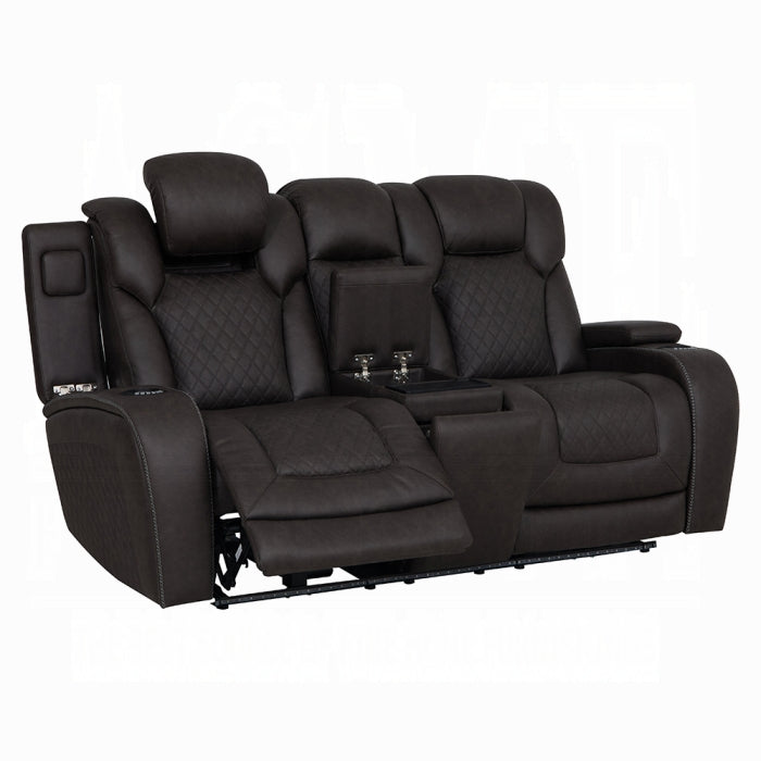 Acme Furniture - Wendell Power Motion Loveseat w/Console, Wireless Charger, Storage, USB & LED - LV06221 - GreatFurnitureDeal