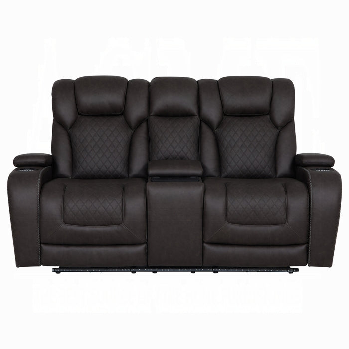 Acme Furniture - Wendell Power Motion Loveseat w/Console, Wireless Charger, Storage, USB & LED - LV06221 - GreatFurnitureDeal