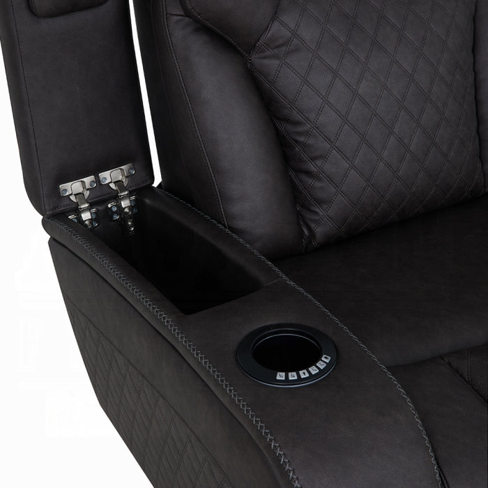 Acme Furniture - Wendell Power Motion Loveseat w/Console, Wireless Charger, Storage, USB & LED - LV06221 - GreatFurnitureDeal